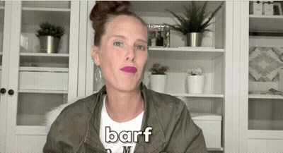 Woman In White T-Shirt Saying Barf GIF