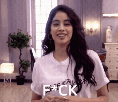 Woman In White T-Shirt Saying F*ck GIF