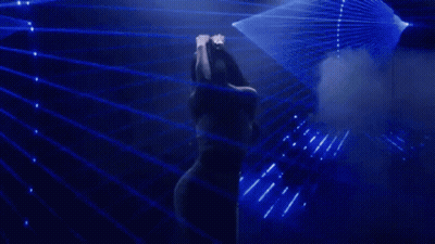 Woman In White Tank Top Dancing On Stage GIF