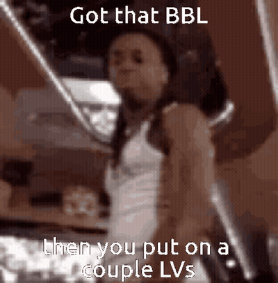 Woman In White Tank Top Got That BBL GIF