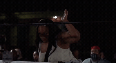 Woman In White Tank Top In Wrestling Ring GIF