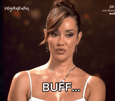 Woman In White Tank Top Saying Buff GIF
