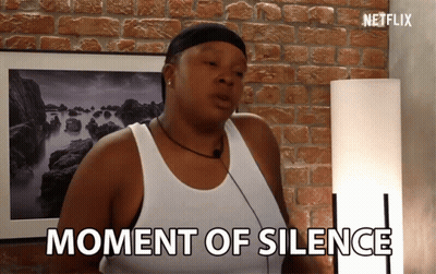 Woman In White Tank Top Saying Moment Of Silence GIF