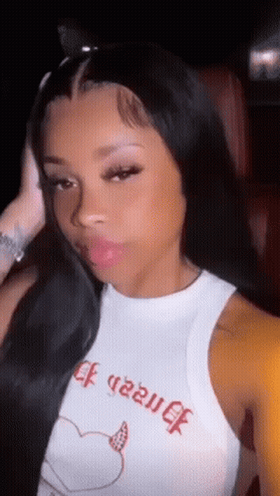 Woman In White Tank Top Sitting In Car GIF