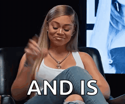 Woman In White Tank Top Sitting With Text And GIF