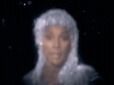 Woman In White Wig And Dress GIF