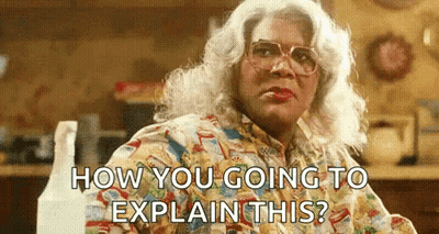Woman In Wig And Glasses Asking How You Going To Explain This GIF