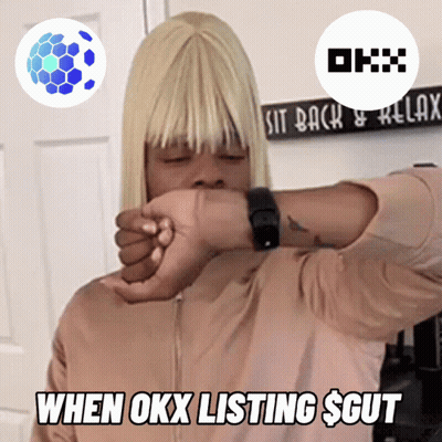 Woman In Wig And Watch Says When OKX Listing Gut GIF