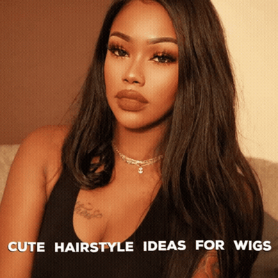 Woman In Wig Cute Hairstyle Ideas For Wigs GIF
