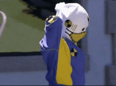 Woman In Wig Holding Money GIF