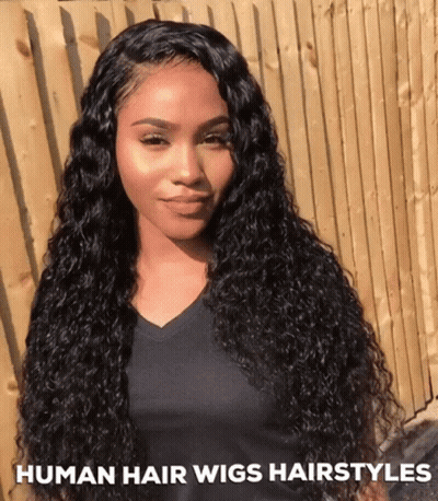 Woman In Wig Human Hair Wigs Hairstyles GIF