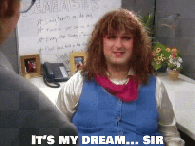 Woman In Wig Saying Its My Dream Sir GIF