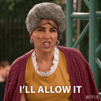 Woman In Wig Says I'll Allow It Netflix Poster GIF