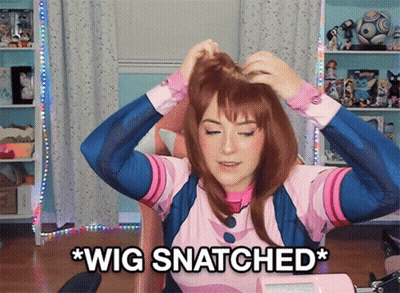Woman In Wig Says Wig Snatched GIF