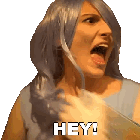 Woman In Wig Screaming Hey Sticker