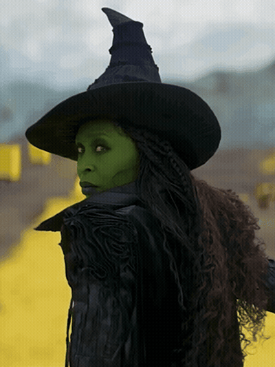 Woman In Witch Costume Green Face Paint Black Hat GIF