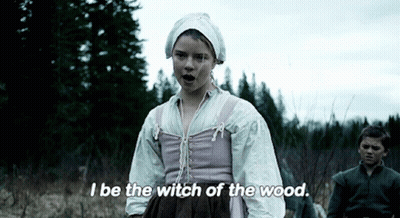 Woman In Witch Costume Says I Be The Witch Of The Wood GIF