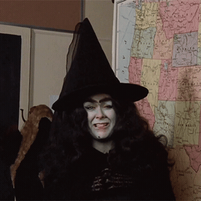 Woman In Witch Costume Smiling GIF