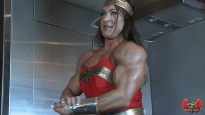 Woman In Wonder Woman Costume GIF