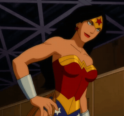 Woman In Wonder Woman Costume With Star On Head GIF