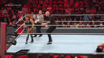 Woman In Wrestling Ring Saying Winners Take All GIF