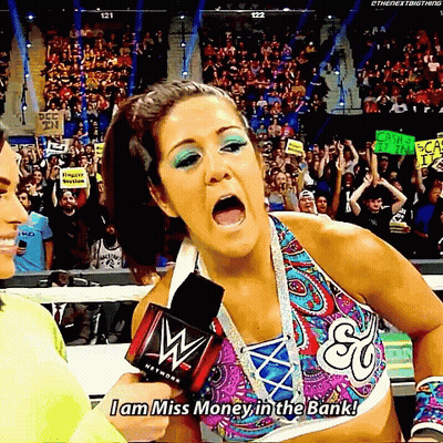 Woman In Wrestling Ring Says I Am Miss Money In The Bank GIF