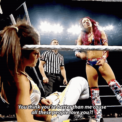 Woman In Wrestling Ring Says You Think You're Better Than Me GIF