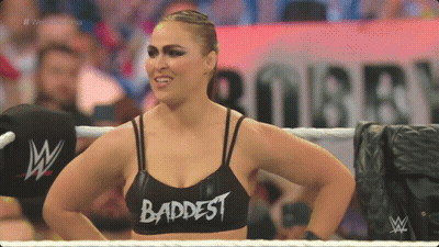 Woman in Wrestling Ring Wearing Baddest Shirt