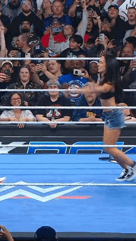 Woman In Wrestling Ring Wearing I Love You All Shirt GIF