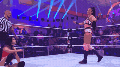 Woman In Wrestling Ring With #20Live GIF