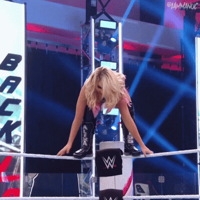 Woman In Wrestling Ring With Back GIF