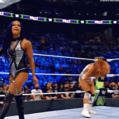 Woman In Wrestling Ring With Crowd GIF