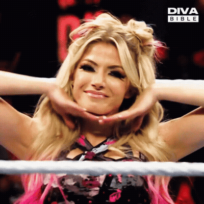 Woman In Wrestling Ring With Diva Bible Logo GIF