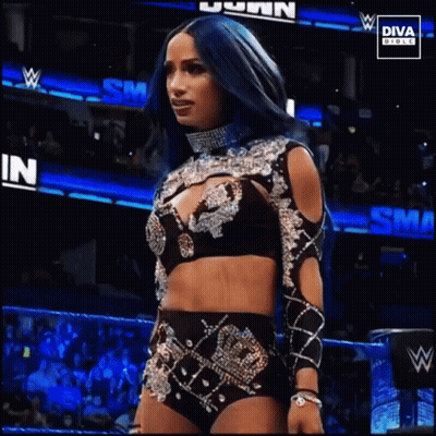 Woman In Wrestling Ring With Diva Outfit GIF