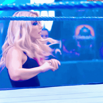 Woman In Wrestling Ring With Hashtag GIF