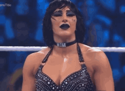 Woman In Wrestling Ring With Mami Choker GIF
