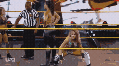 Woman In Wrestling Ring With USA Letters GIF