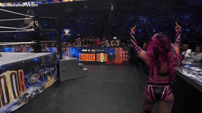 Woman In Wrestling With Forbidden Door GIF