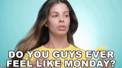 Woman In Yellow Asks If Guys Feel Like Monday GIF