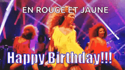 Woman In Yellow Dress Dancing On Stage GIF