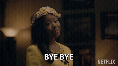 Woman In Yellow Dress Saying All In Favor Next To Netflix Logo GIF