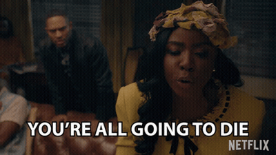 Woman In Yellow Dress Says You're All Going To Die Netflix GIF