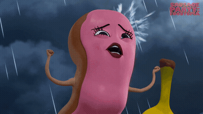 Woman In Yellow Dress Sitting On Couch GIF