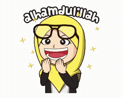 Woman In Yellow Hijab And Glasses Says Alhamdulillah GIF