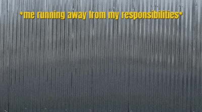 Woman In Yellow Jacket Running Away GIF