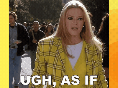 Woman In Yellow Plaid Says Ugh As If GIF