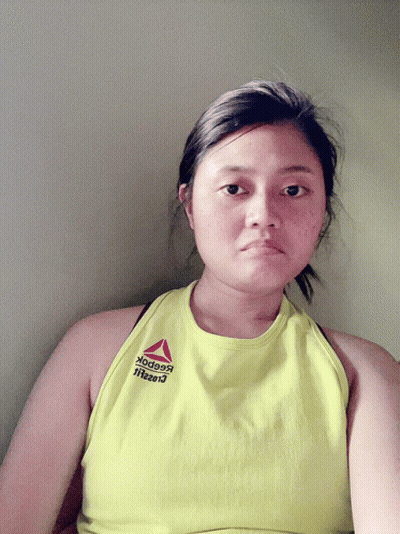 Woman In Yellow Reebok Tank Top GIF