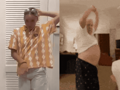 Woman In Yellow Shirt And Man In White Shirt Dancing GIF