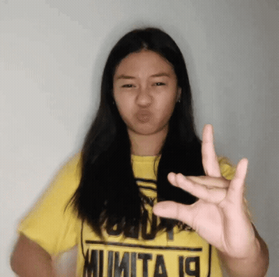 Woman In Yellow Shirt Mimita 19 Funny Face GIF