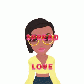 Woman In Yellow Shirt Saying Spread Love GIF